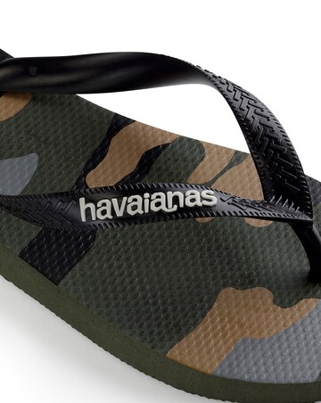 Havaianas Camo Logo Flip Flops - Green Multi