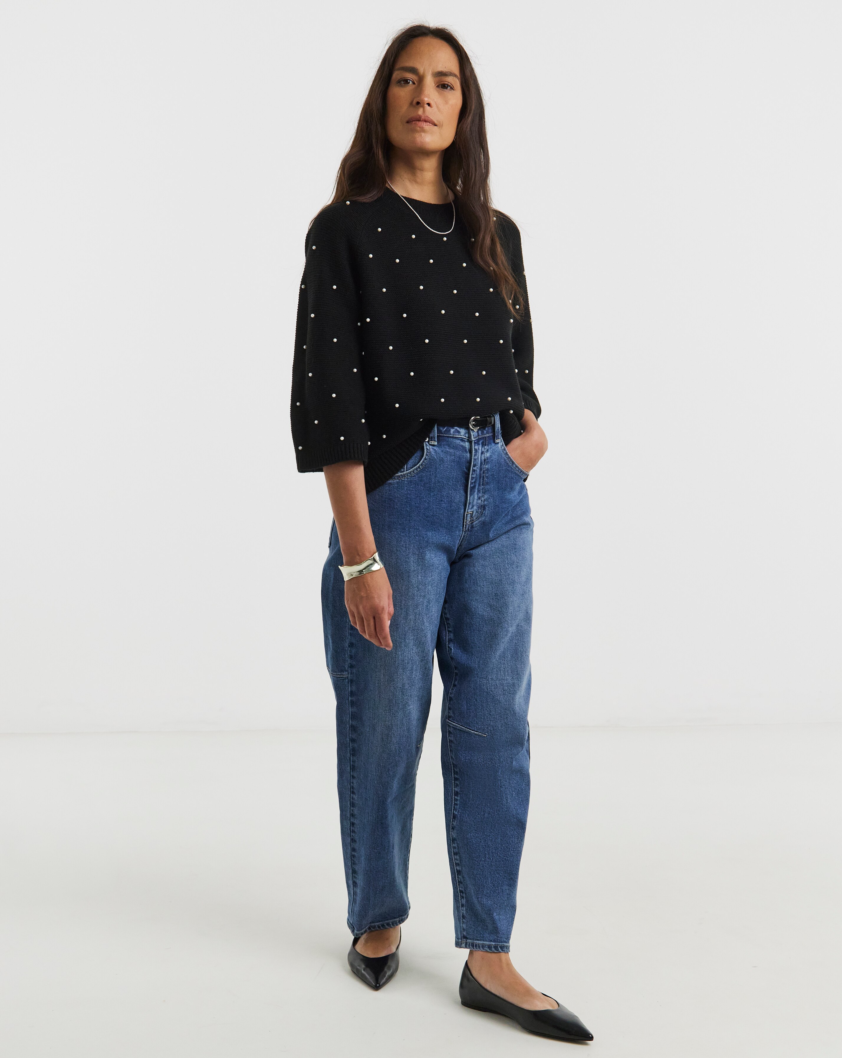 Black Pearl Short Sleeve Jumper | JD Williams