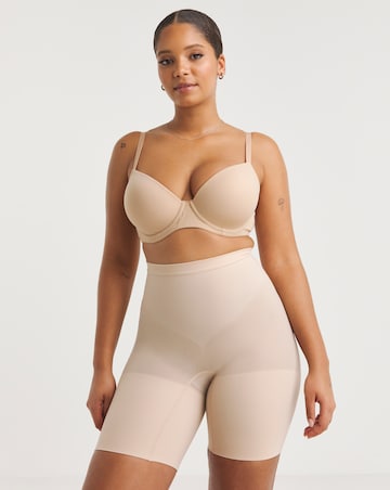 Spanx Everyday Seamless Medium Control Mid Thigh Short Soft Nude