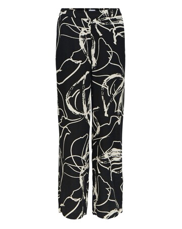 OBJECT Linen Blend Printed Wide Leg Trouser