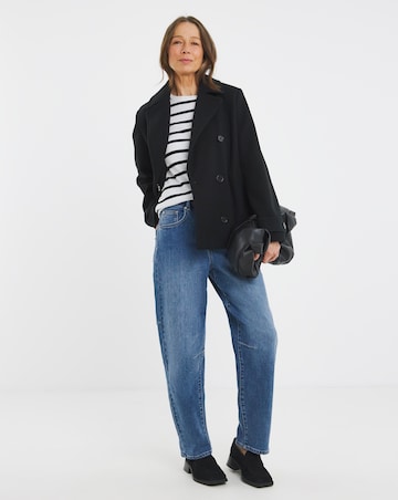 Black Short Reefer Coat