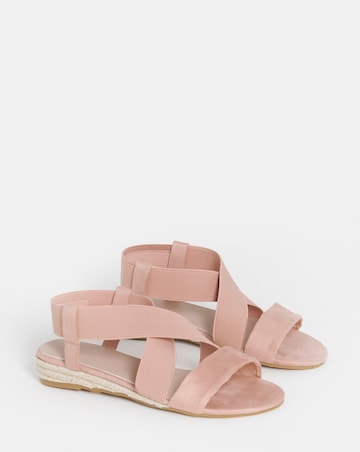 Dia Elasticated Low Wedge Espadrilles - Wide Fit (E)