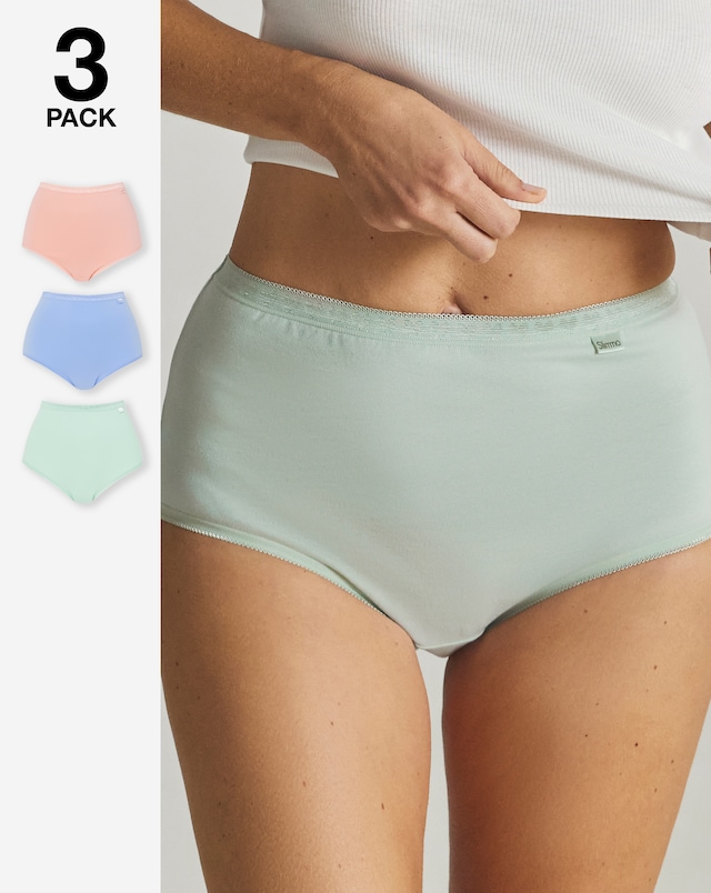 Slimma (3 Pack) Cotton Full Brief Knickers