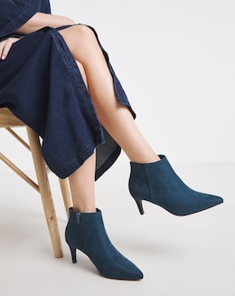 Cairns Kitten Heel Pointed Toe Ankle Boot - Wide Fit (E)