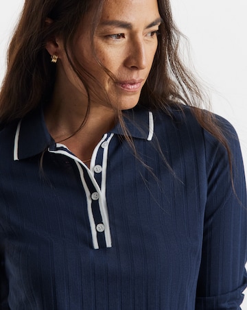 Button Front Collared Long Sleeve Top