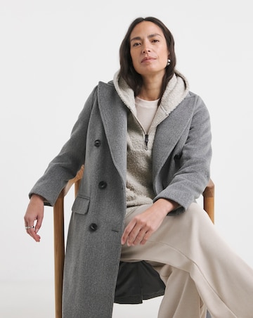 Cream Half Zip Borg Hoodie