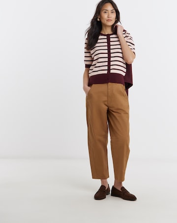 Textured Stripe Short Sleeve Cardigan