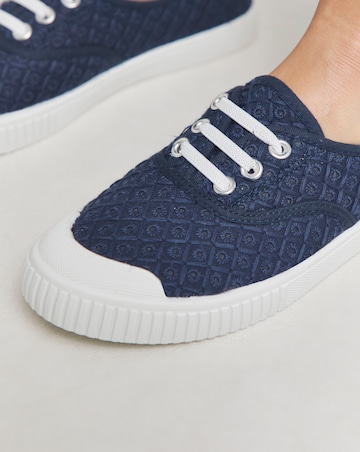 Birney Lace Up Plimsole Trainers - Wide Fit (E)