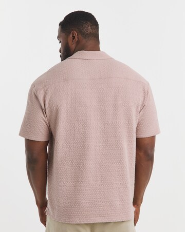 Jack & Jones Premium Blaleo Textured Resort Shirt - Pink