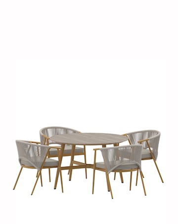 Charles Bentley Rope Weave 4 Seater Dining Set
