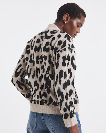 Leopard Knitted Bomber