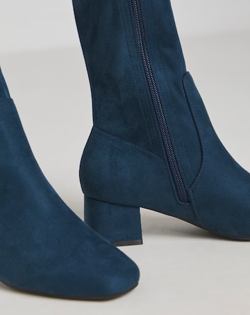 Demi Knee Kigh Heeled Boot - Extra Wide Fit (EEE) & Standard/Curvy Calf