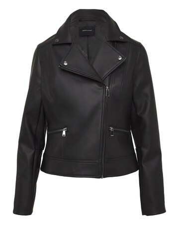 Black Faux Leather Biker Jacket
