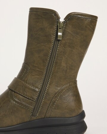 Cushion Walk Casual Boot with Side Zip Detail E Fit