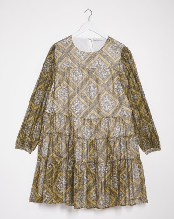 Print Tiered Swing Dress