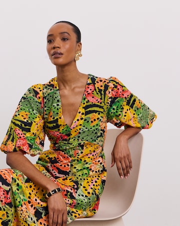 Joanna Hope Printed Broderie Tea Dress