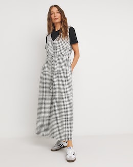 Check Jersey Pinafore Dress