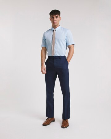 Blue Short Sleeve Formal Shirt Long