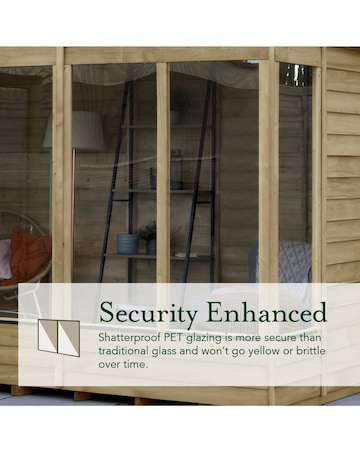4LIFE Apex Summerhouse 8x6 - Double Door - 4 Window (Home Delivery)