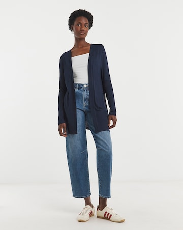 Navy Edge to Edge Jersey Cardigan