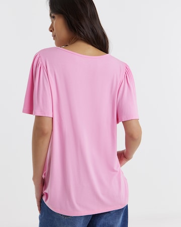 Button Front Angel Sleeve Top