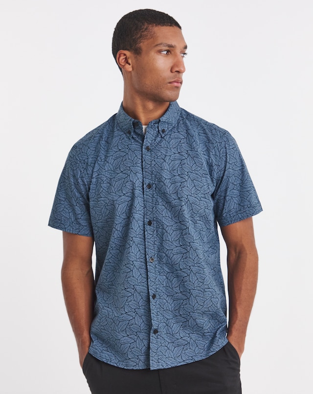 Oxford Print Short Sleeve Shirt