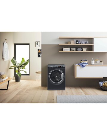 Hotpoint NSWM965CBSUKN, 9kg, 1600rpm Washing Machine - Black + install