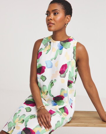 Printed Sleevless Shift Dress