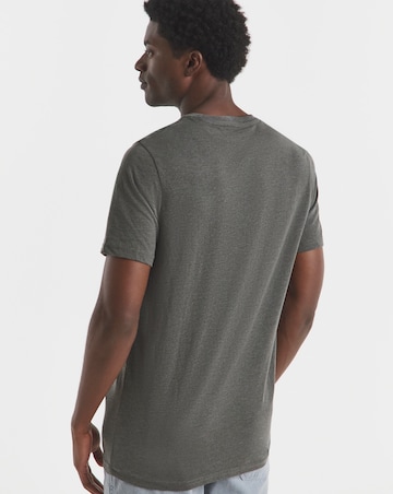 Pure Cotton Crew Neck T-Shirt Long Length- Charcoal