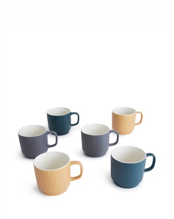 Waterside Set of 6 Ribbed Mugs