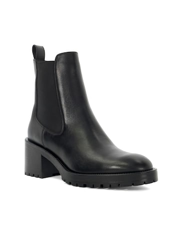 Dune Positivity Black Leather Chunky Chelsea Boots