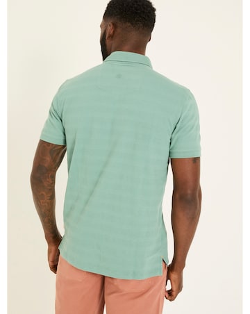 Fatface Jacquard Stripe Polo - Dusky Green