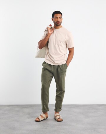Textured Marl Relaxed Fit Pocket T-Shirt Long