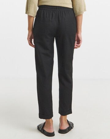 Simply Be Black Easy Care Linen Mix Tapered Trouser
