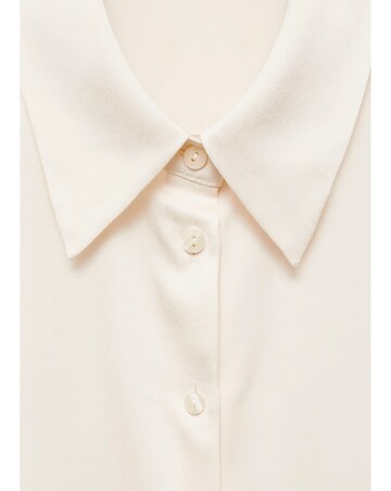 Mango Ideale Satin Cream Shirt
