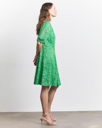 Joanna Hope Green Lace Skater Dress