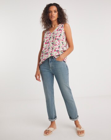 Ditsy Floral V Neck Woven Vest