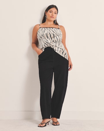 Simply Be Brown Zebra Print Clear Sequin Cami Top