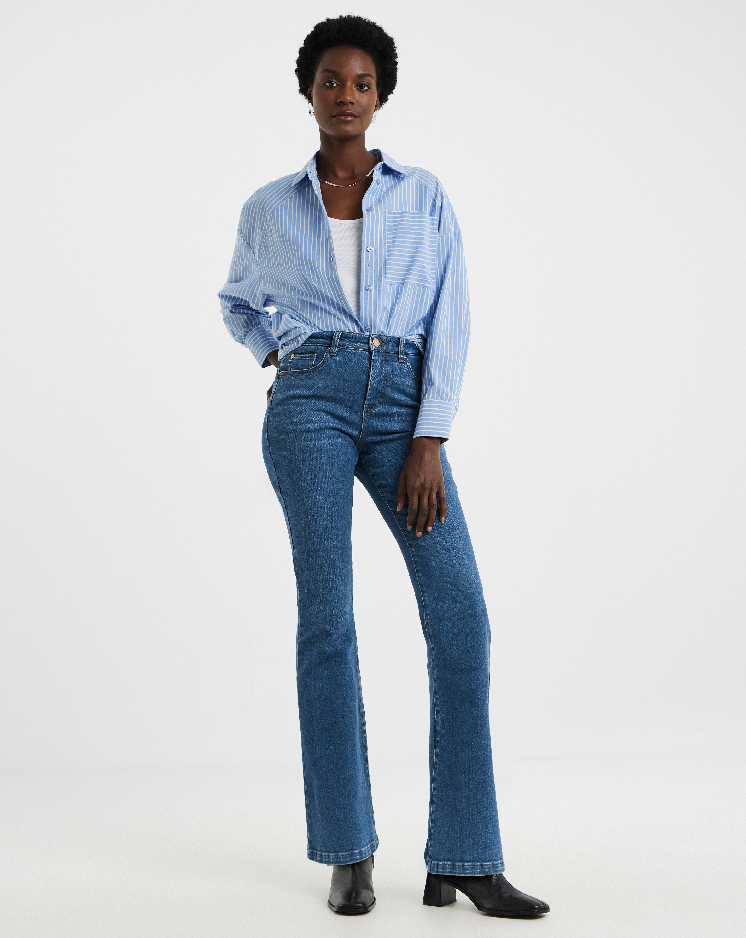 Simply Be Indigo Fruit Salad Embroidered Mom Jeans | JD Williams