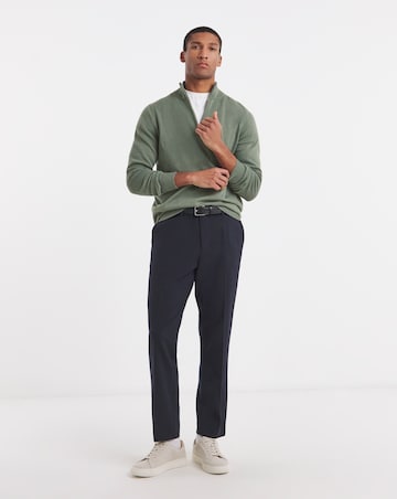 Cotton 1/4 Zip Funnel Knit Top