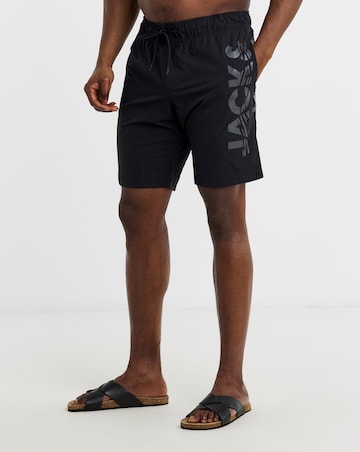 Jack & Jones Maui Logo Swim Shorts - Black