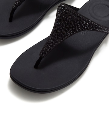 FitFlop Black Solay Mixed-Crystal Toe-Post Sandals - Standard Fit (D)