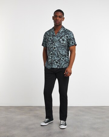 Hawaian Print Cuban Collar Shirt