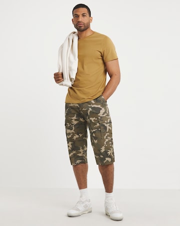 3/4 Length Cotton Stretch Cargo Short