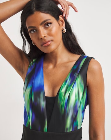 Joanna Hope Printed Scuba Prom Dress