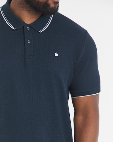 Jack & Jones Austin Waffle Polo - Navy