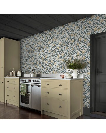 William Morris at Home Bird & Pomegranate Cloudy Blues Wallpaper