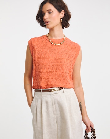 Coral Pointelle Vest