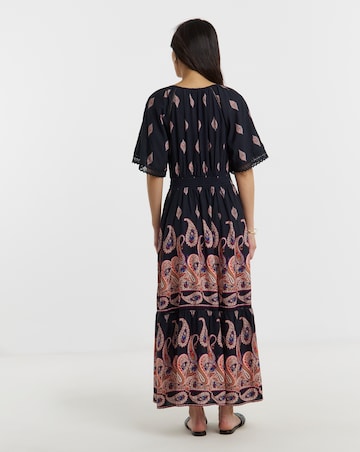 Border Print Prairie Dress