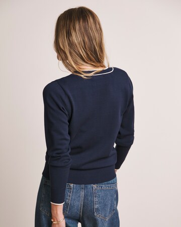 Anthology Navy Contrast Trim Cardigan